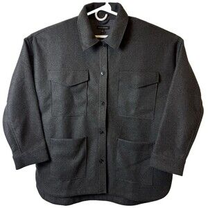 Banana Republic Womens X-Large Gray Structured 4 Pocket Shacket Shirt Jacket XL